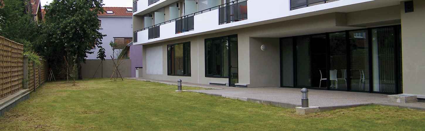 green spaces in Palladium residence in Montreuil near Paris 